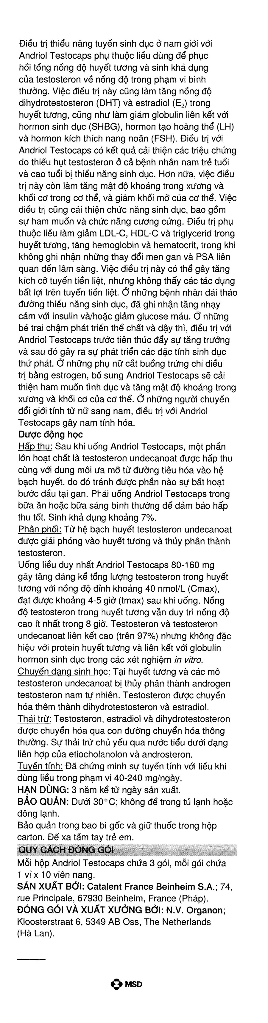 Andriol Testocaps 40mg bổ sung testosterone (3 vỉ x 10 viên) - 6
